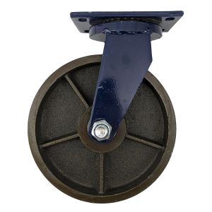 single 10inch super heavy duty caster wheel industrial castor all metal heat resistant swivel without brake/lock for flat ground and high temperature use 2000kg ea capacity 315mm high