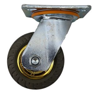 single 4inch rubber caster wheel industrial castor solid ribbed tread tyre swivel without brake/lock for flat or rough terrain 280kg each