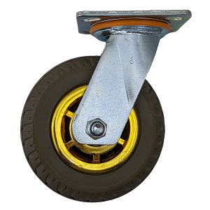 single 6 inch rubber caster wheel industrial castor solid ribbed tread tyre swivel without brake/lock for flat or rough terrain 350kg ea