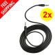 2x Universal Audio Cable Color Black 1 Meter 3.5mm Male to 3.5mm Male