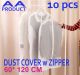 10x Dustproof Garment Storage Suit Bag Shoulder Cover for Clothe Coat Jacket Zipper Closed