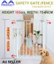 Height 103CM Adjustable 75-84CM Baby Pet Child Safety Security Gate Stair Barrier Door Auto Swing White