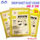 3x 4M*5M Indoor Disposible Clear Plastic PVC Film Painter Drop Sheet Dust Cover for Furniture TV Floor Tile