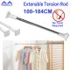 Adjustable Tension Rods Extendable Stainless Steel Seamless Rack Shower Window Curtain Closet Rod Bathroom Hanging Rod 105-184cm