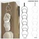 1x Over Door Cap Rack Hat Organiser Hanging Hooks for Ties Clothes Scarf 5 Rings Black or White