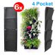 6pcs 4 Pocket Planter Outdoor Wall Vertical Garden Hanging Planting Bag for Herbs