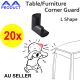 20 pcs Baby Toddler Table Corner Guard L Shape Safety Cushion Softener Black