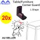 20 pcs Baby Toddler Table Corner Guard L Shape Safety Cushion Softener Brown