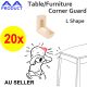 20 pcs Baby Toddler Table Corner Guard L Shape Safety Cushion Softener Beige