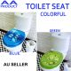 Universal Colorful Bathroom Toilet Seat Cover Lid Metal Hinges Ocean Dolphin blue color or Spring theme green color
