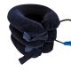 inflatable neck support stretcher pain relief shoulder cervical collar traction dark blue