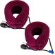 2x inflatable neck support stretcher pain relief shoulder cervical collar traction purple