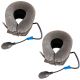 2x inflatable neck support stretcher pain relief shoulder cervical collar traction grey