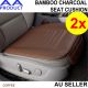 2pcs Car Seat Cover Cushion Bamboo Charcoal Breathable Pad Chair Mat PU Leather Coffee