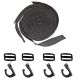 1 pair/2pcs light duty elastic strap with hooks size 400cm x 3.5cm x 0.3cm suitable for securing car cover from catching wind