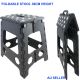 38cm Height Folding Stool Portable Chair Plastic Foldable Step Flat Outdoor Black