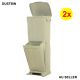 2x Double Decker 2-in-1 Recycling Bin Dustbin Trash Can Pedal Open Garbage Storage Khaki