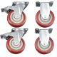 heavy duty plastic caster wheel solid hard plastic castor 4 inch 2 swivel with brake lock and 2 fixed