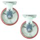 heavy duty metal caster wheel 6inch 150mm industrial castor fixed non-swivel 2pcs