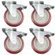 heavy duty plastic caster wheel solid hard plastic castor 5 inch 4pcs bundle