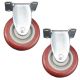 heavy duty plastic caster wheel solid hard plastic castor 4 inch fixed non-swivel 2pcs