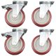 heavy duty plastic caster wheel solid hard plastic castor 5 inch 2 swivel with brake, and 2 swivel without brake