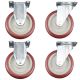 heavy duty plastic caster wheel solid hard plastic castor 5 inch 2 fixed and 2 swivel without brake