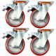 heavy duty metal caster wheel 5 inch 125mm industrial castor swivel&lock/brake 4pcs