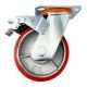 heavy duty metal caster wheel 5 inch 125mm industrial castor swivel&lock/brake 1pcs