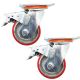 heavy duty 4inch 100mm metal caster wheel castor swivel with brake 2pcs