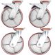 heavy duty metal caster wheel 8inch 20cm industrial castor 2 swivel with brake plus 2 swivel only