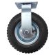8 inch pneumatic caster wheel inflatable industrial castor fixed non swivel non rotating single piece