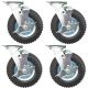 8 inch pneumatic caster wheel inflatable industrial castor swivel with lock 4pcs pack