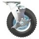 8 inch pneumatic caster wheel inflatable industrial castor swivel with lock right side