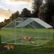 large walk in chicken coop chook run hen house shed cage outdoor outside size 3m x 4m x 2m on grass with chicken