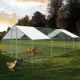large walk in chicken coop chook run hen house shed cage outdoor outside size 3m x 8m x 2m on grass with chicken