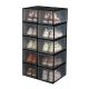 extra large giant shoe box hard plastic with magnetic door for big shoe see through clear door black 10pcs bundle
