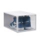 extra large giant shoe box hard plastic with magnetic door for big shoe see through clear door detail white
