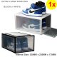 extra large giant shoe box hard plastic with magnetic door for big shoe see through clear door detail black or white