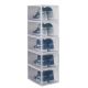 extra large giant shoe box hard plastic with magnetic door for big shoe see through clear door white 5pcs bundle
