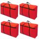 4x large home storage bag waterproof clothes quilt organizer for moving house luggage xmas christmas tree model#100 red