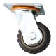 4inch plastic caster wheel industrial castor solid ribbed tread tyre with cover swivel without brake/lock rough terrain bolt side