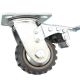 4inch plastic caster wheel industrial castor solid ribbed tread tyre cover swivel with brake/lock rough terrain bolt side