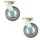 2pcs 5inch plastic caster wheel industrial castor solid ribbed tread tyre with cover swivel without brake/lock for flat or rough terrain 300kg ea