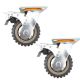 single 5inch plastic caster wheel industrial castor solid ribbed tread tyre with cover swivel with brake/lock rough terrain 2pcs bundle