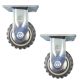 4inch plastic caster wheel industrial castor solid ribbed tread tyre cover fixed rough terrain 2pcs bundle