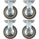 riin 4pcs 6inch plastic caster wheel industrial castor solid ribbed tread tyre with cover fixed non-swivel for flat or rough terrain 350kg ea