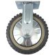 8inch plastic caster wheel industrial castor solid ribbed tread tyre with cover fixed non-swivel for flat or rough terrain