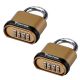 combination padlock key code password protected key brass stainless steel security outdoor heavy duty anti rust short shackle  2pcs