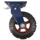 10inch super heavy duty caster wheel industrial castor solid ribbed tread tyre swivel with brake/lock for flat or rough terrain 1100kg left view